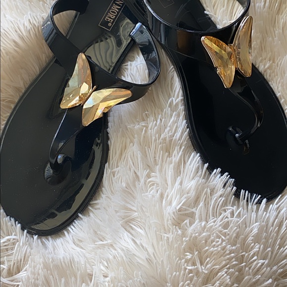 CITRINE BUTTERFLY 🦋 EMBELLISHED JELLY SANDAL - Picture 4 of 4